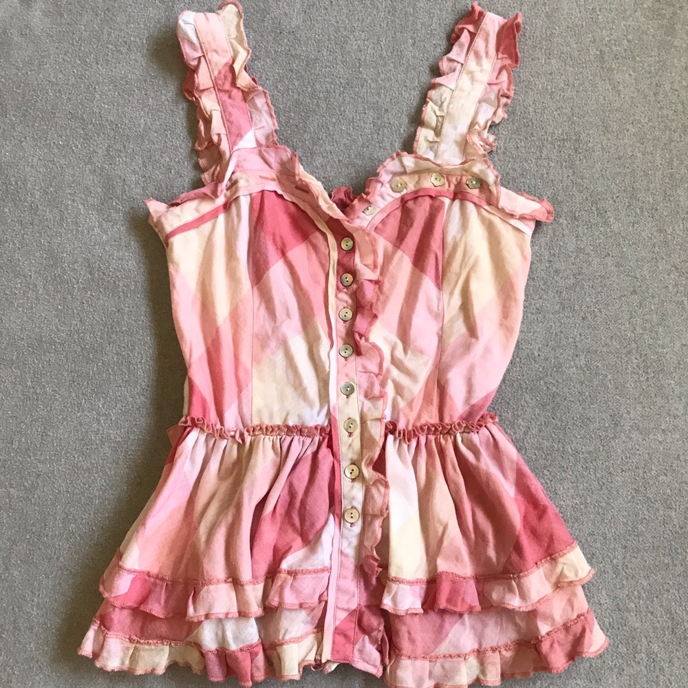 Pink Ruffle Plaid Barbie Inspired Top